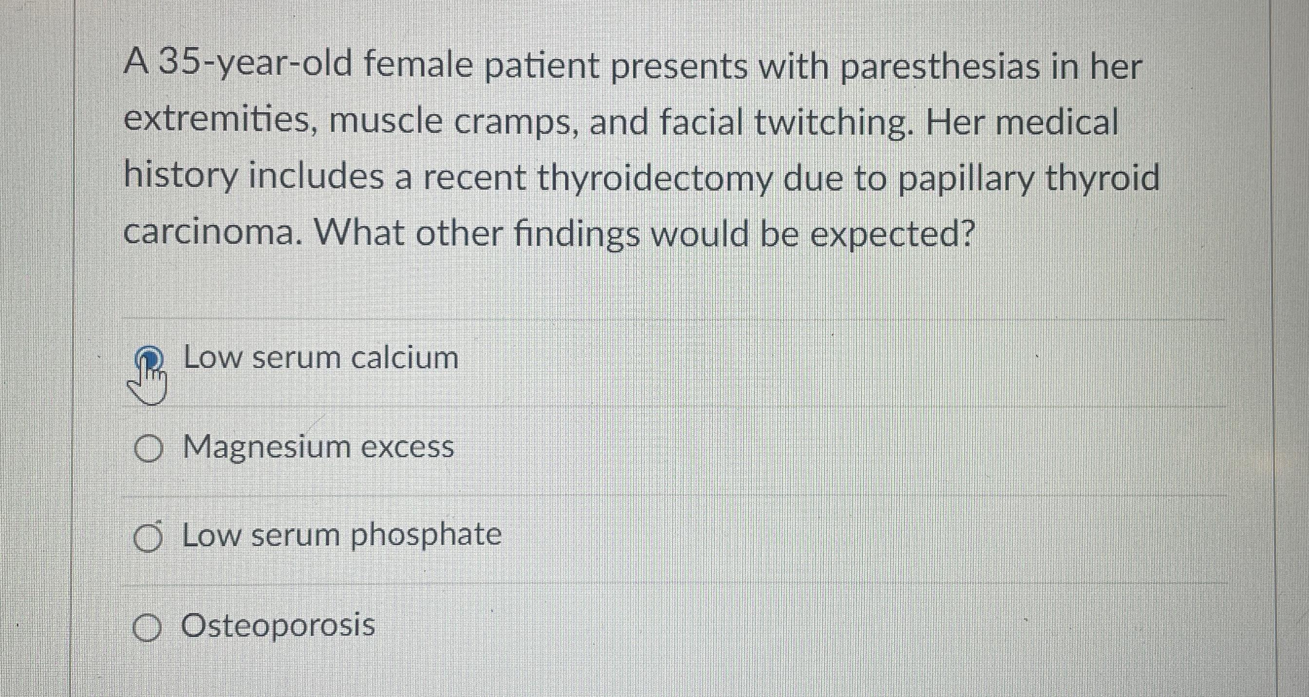 Solved A 35-year-old female patient presents with | Chegg.com