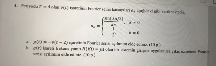 Period T 4 Of V T Fourier Series Coefficient Of V T Chegg Com