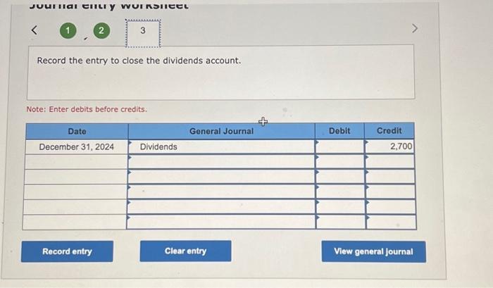 Solved Journal Entry Worksheet Record The Entry To Close | Chegg.com