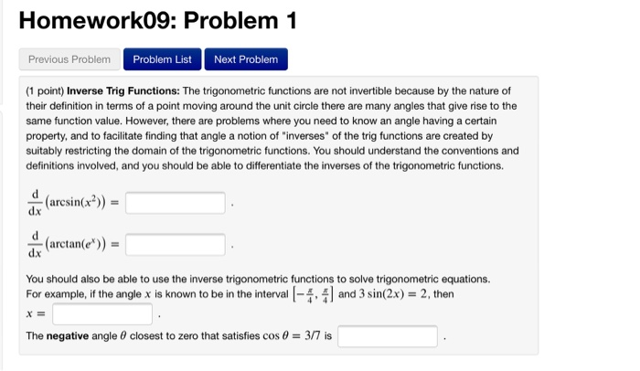 Solved Homework09: Problem 1 Previous Problem Problem List | Chegg.com