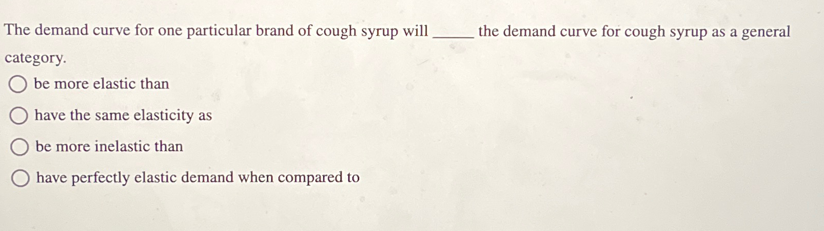 Solved The demand curve for one particular brand of cough | Chegg.com