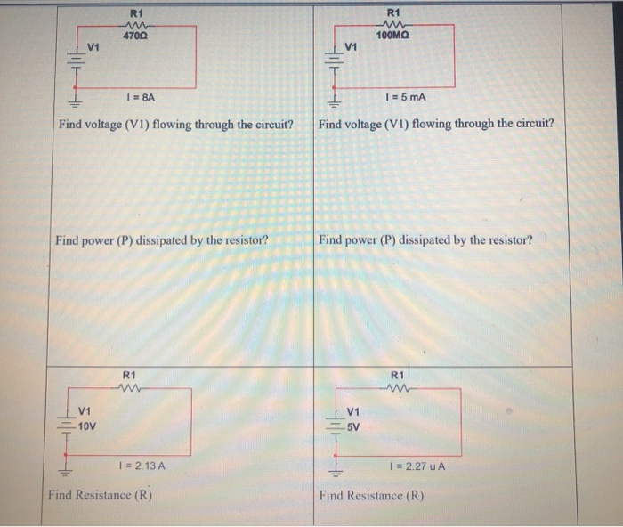 Solved 2. Use Ohm's law to solve the unknowns in the | Chegg.com