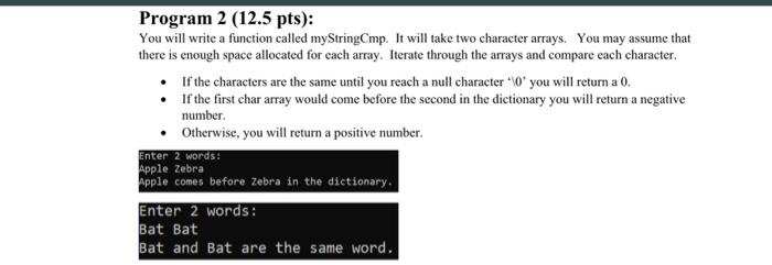 Solved Program 2 (12.5 pts): You will write a function | Chegg.com