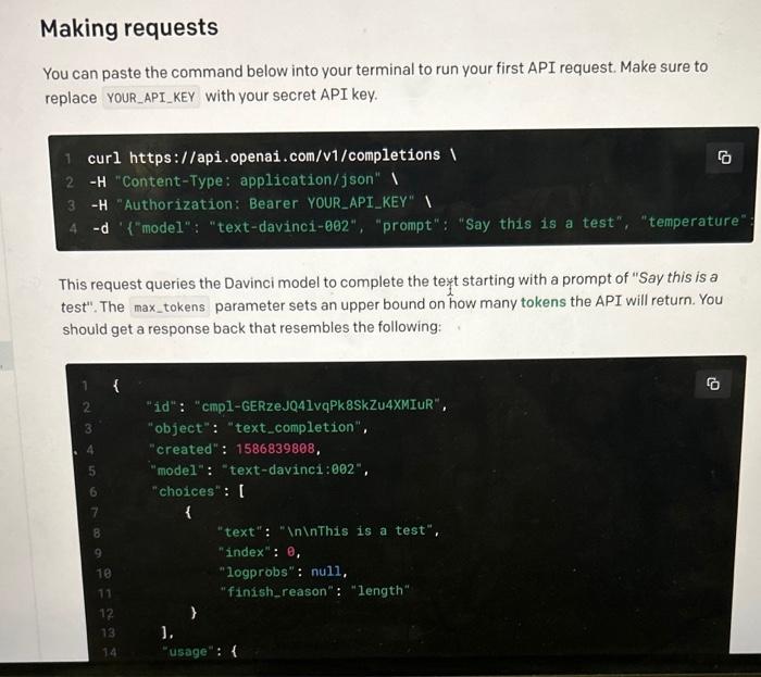 Solved Introduction You can interact with the API through | Chegg.com