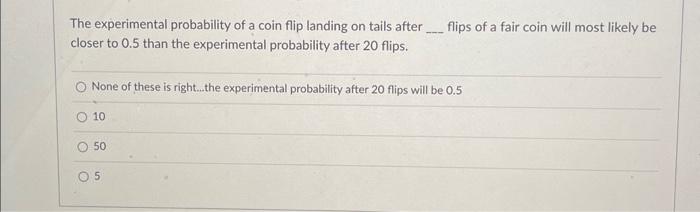 experimental probability coin flip