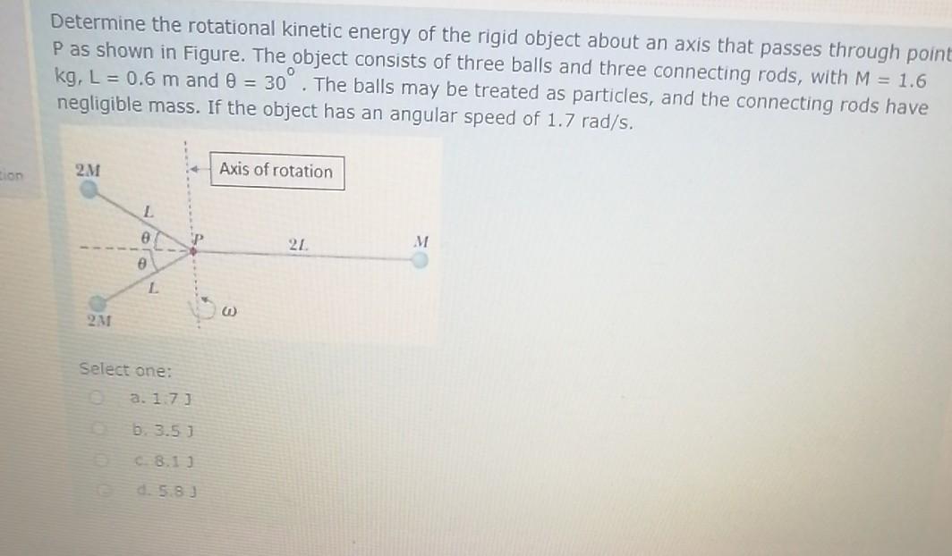 Solved Determine the rotational kinetic energy of the rigid | Chegg.com