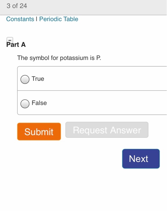 Solved 1 of 24 onstants 1 Periodic Table art A A tank