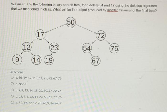 Solved We insert 7 to the following binary search tree, then | Chegg.com