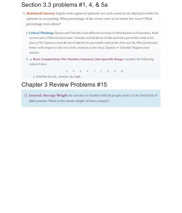 Solved Section 3.3 problems #1, 4, \& 5a 1. Statistical | Chegg.com