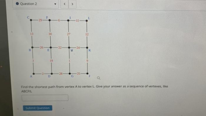 Solved Question 2 E 29 13 30 27 12 -26 22 -24 B E K 19 | Chegg.com