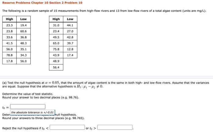 Solved Reserve Problems Chapter 10 Section 2 Problem 10 The | Chegg.com