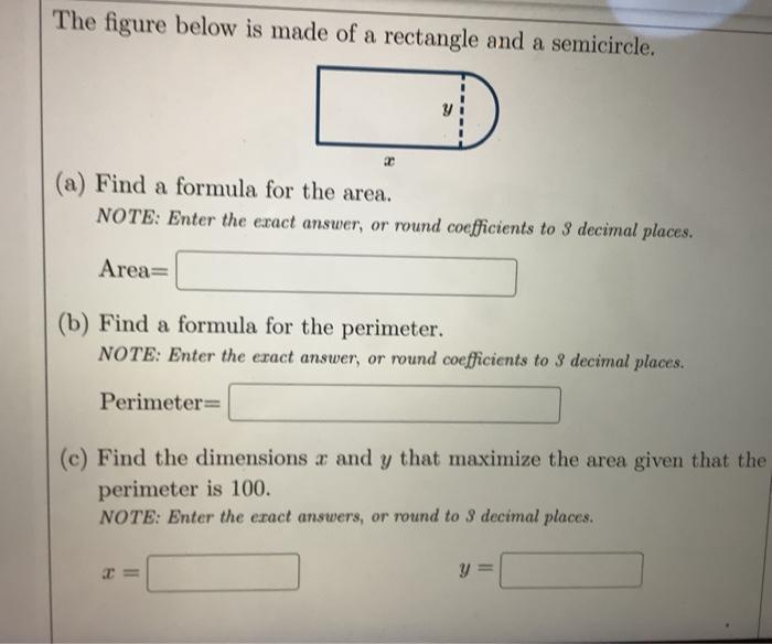 Solved The figure below is made of a rectangle and a | Chegg.com