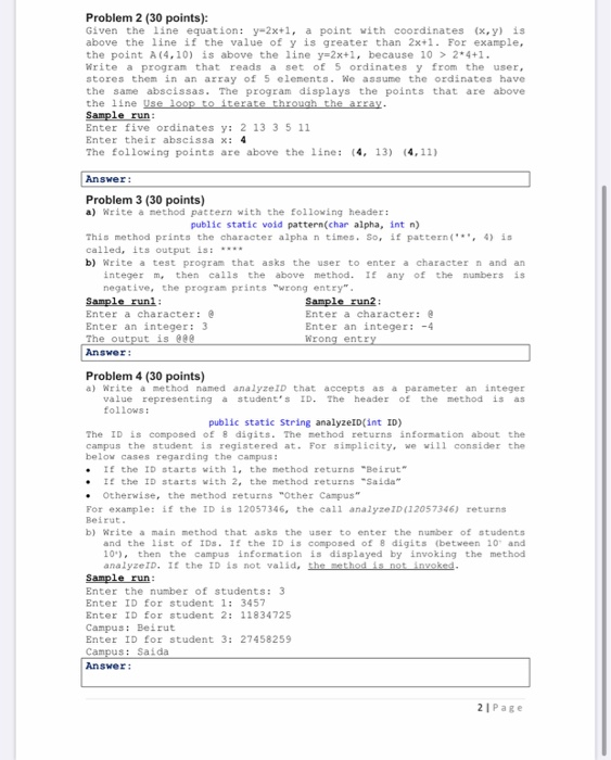 Solved Problem 2 (30 points): Given the line equation: | Chegg.com
