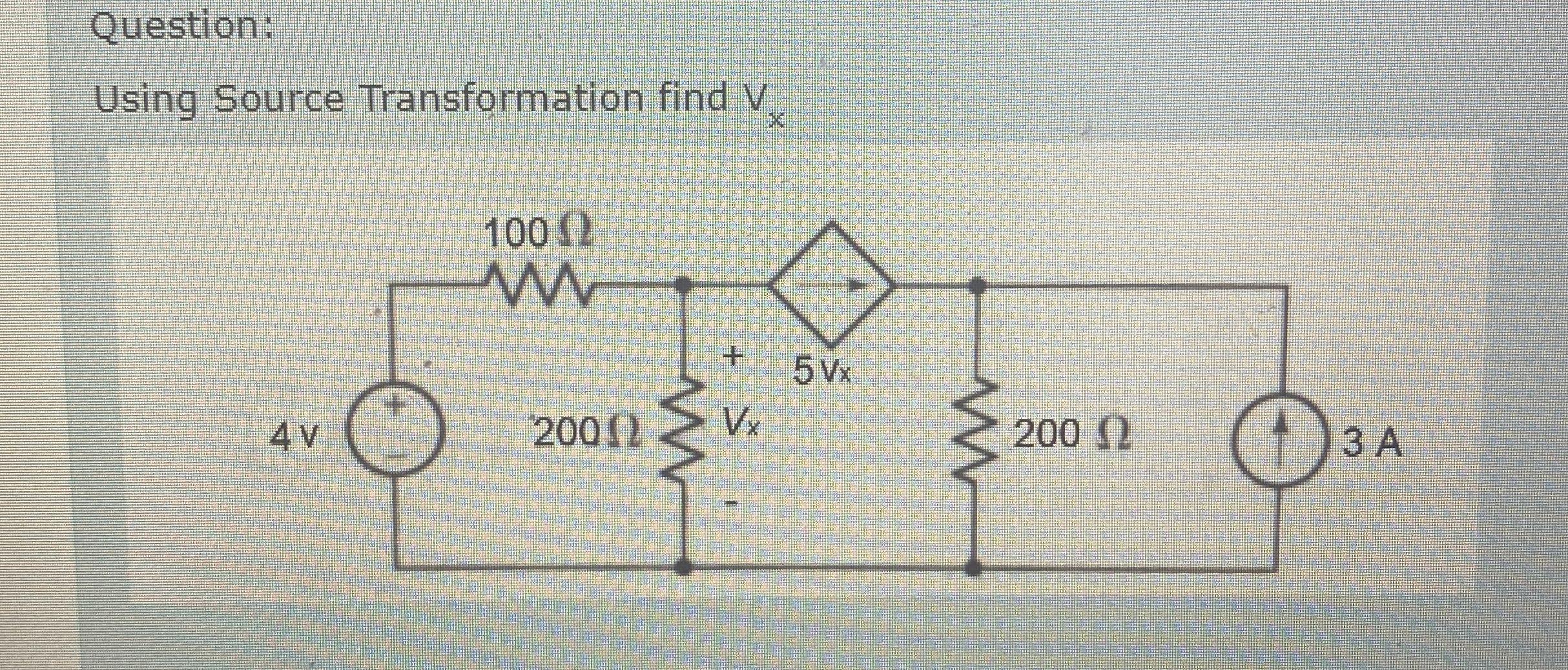 Question:Using Source Transformation find Vx | Chegg.com