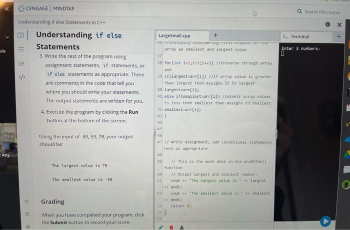 Solved Need help with this code. I got the first part where | Chegg.com