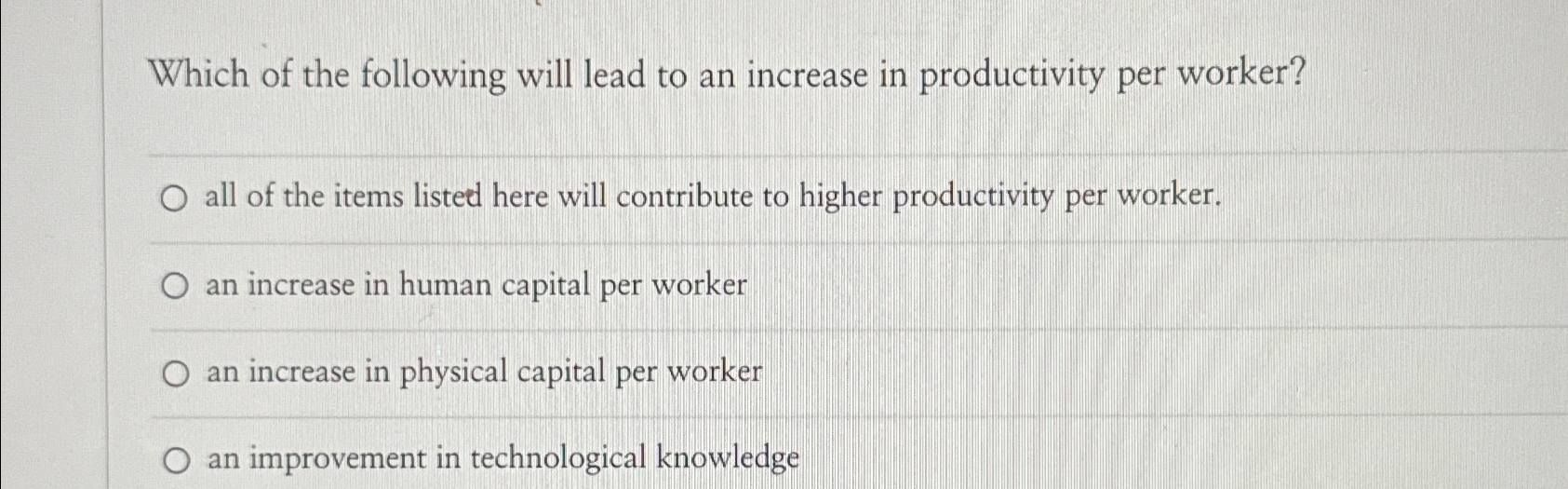 Solved Which of the following will lead to an increase in | Chegg.com