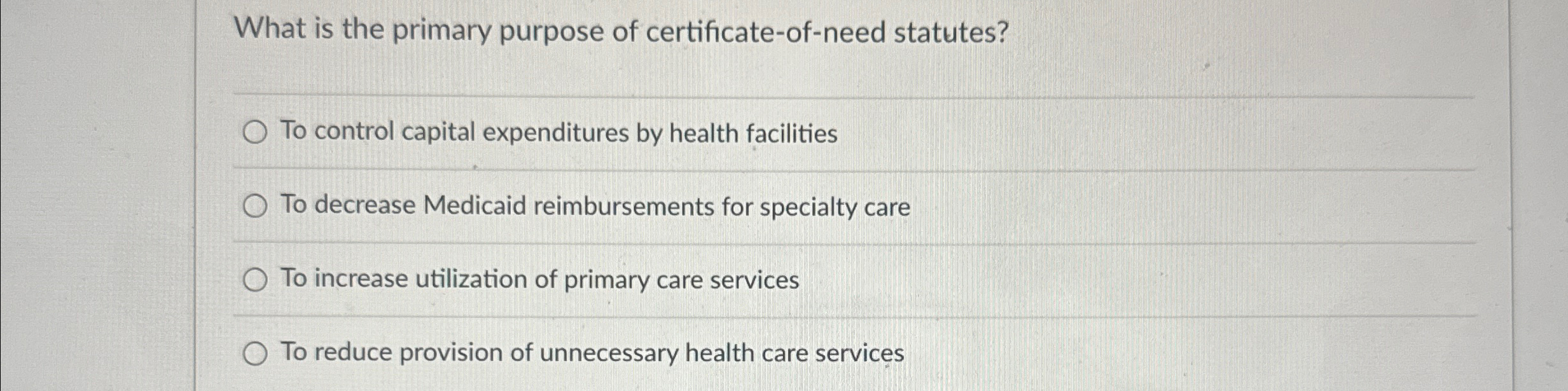 Solved What is the primary purpose of certificateofneed