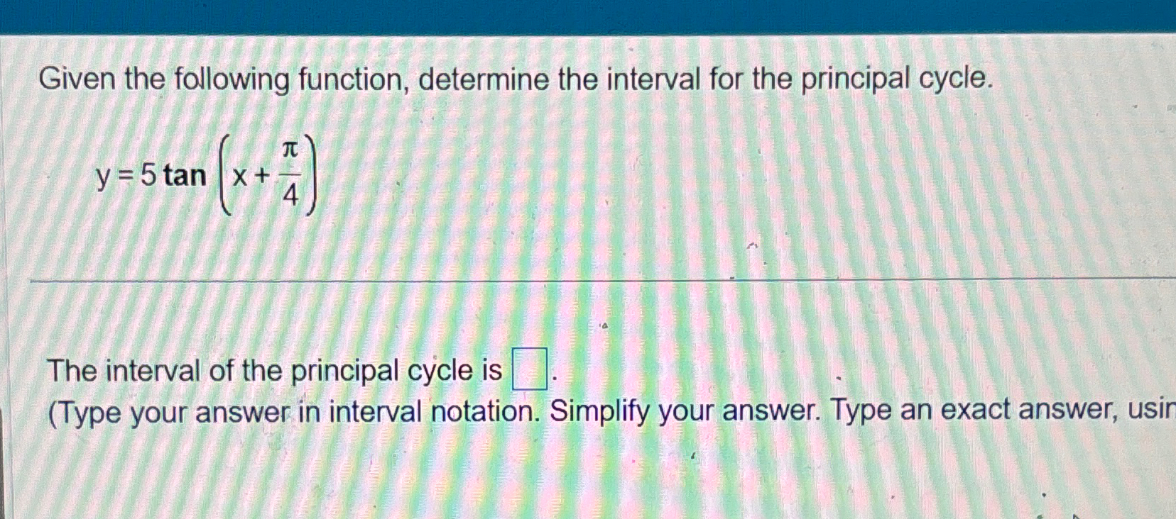 Solved Given the following function, determine the interval | Chegg.com