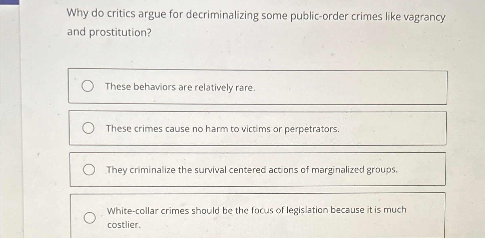 Solved Why do critics argue for decriminalizing some | Chegg.com