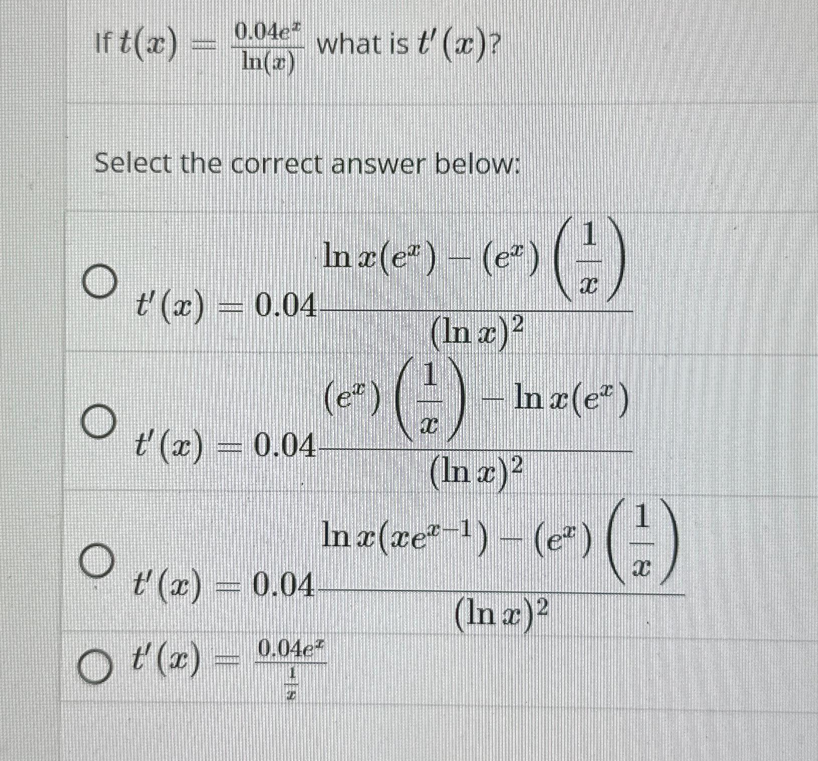 solved-if-t-x-0-04exln-x-what-is-t-x-select-the-correct-chegg