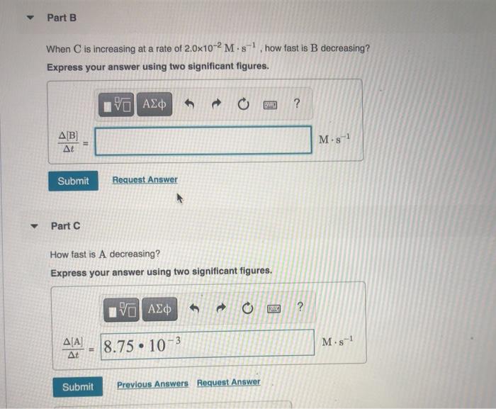 Solved Part B When C is increasing at a rate of | Chegg.com