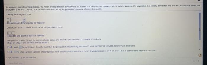 Solved In a random sample of eight people the mean driving | Chegg.com