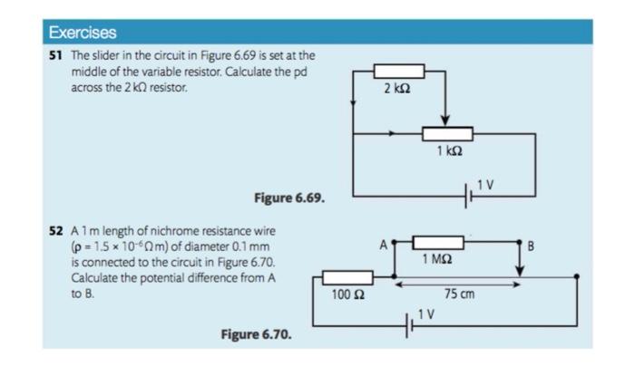 Solved Exercises 51 The slider in the circuit in Figure 6.69 | Chegg.com