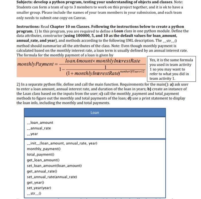 Solved Subjects: develop a python program, testing your | Chegg.com