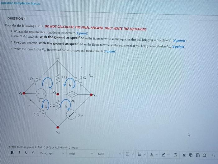 Solved Question Completion Status QUESTION 1 Consider the | Chegg.com