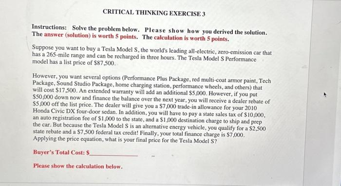 the power of critical thinking exercise 3 3 answers