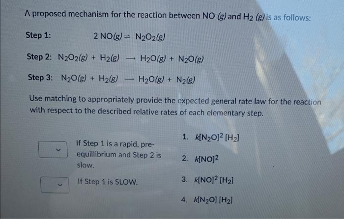 Solved A Proposed Mechanism For The Reaction Between NO(g) | Chegg.com