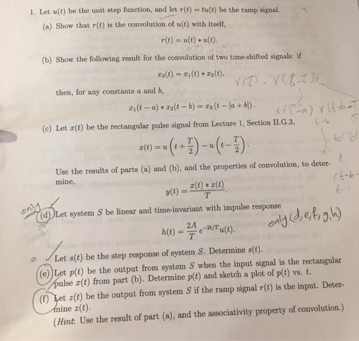 Solved 1 Let U T Be The Unit Step Function And Let R T Chegg Com