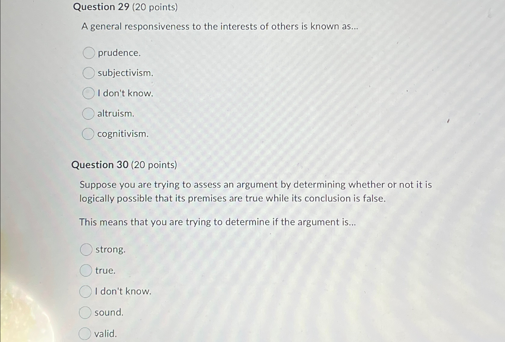 Solved Question 29 (20 ﻿points)A general responsiveness to | Chegg.com