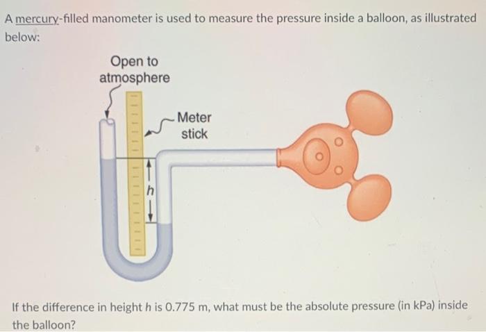 Solved A mercury-filled manometer is used to measure the | Chegg.com
