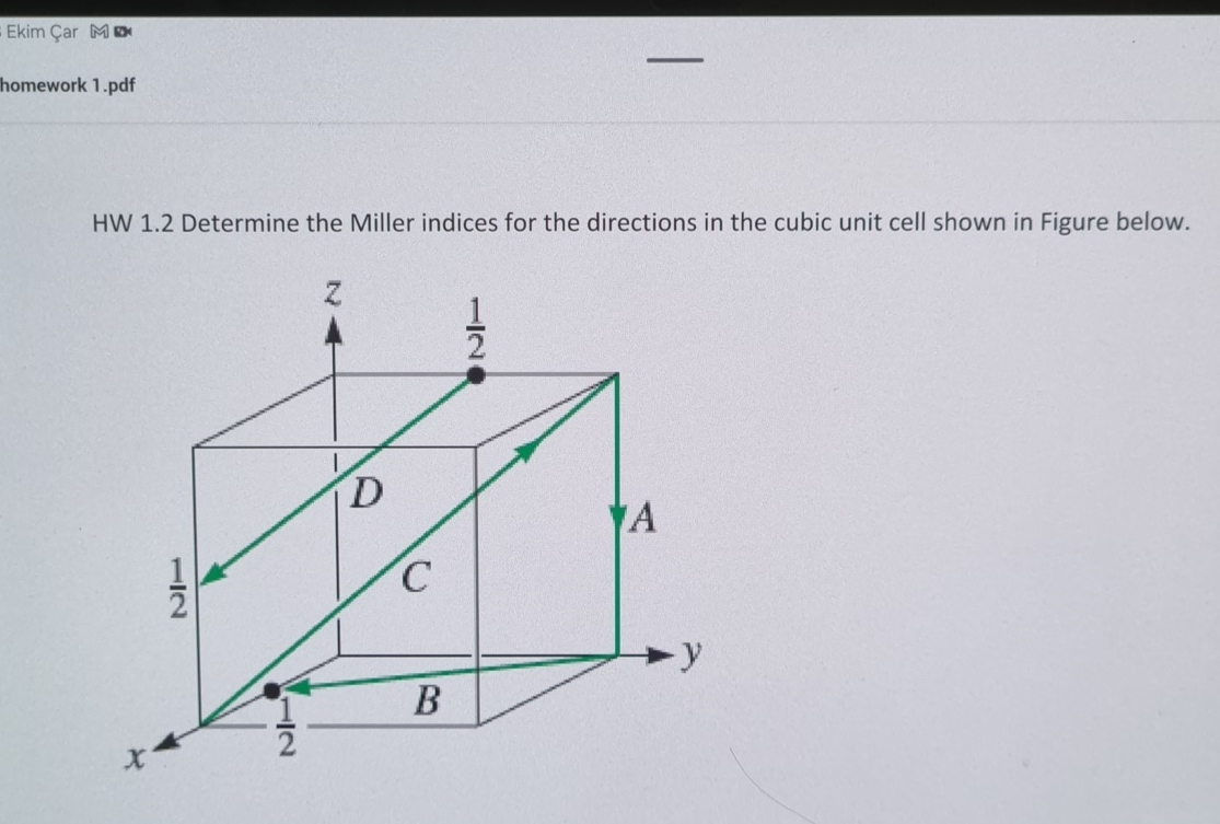 Solved Ekim Çar Mmhomework 1.pdfHW 1.2 ﻿Determine the Miller