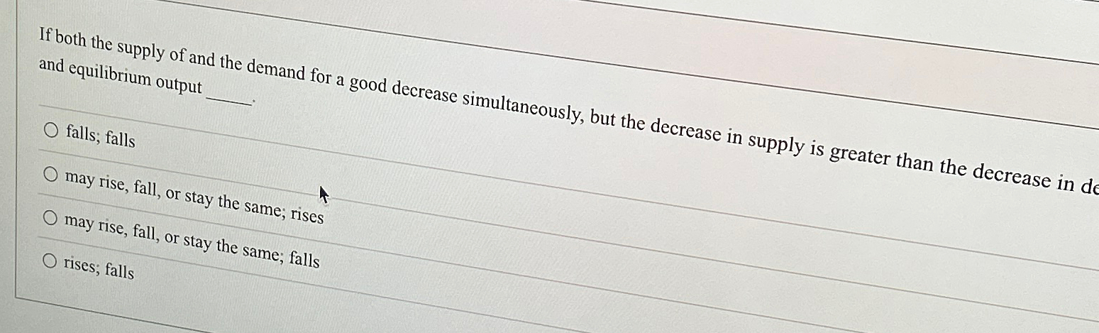 Solved If both the supply of and the demand for a good | Chegg.com