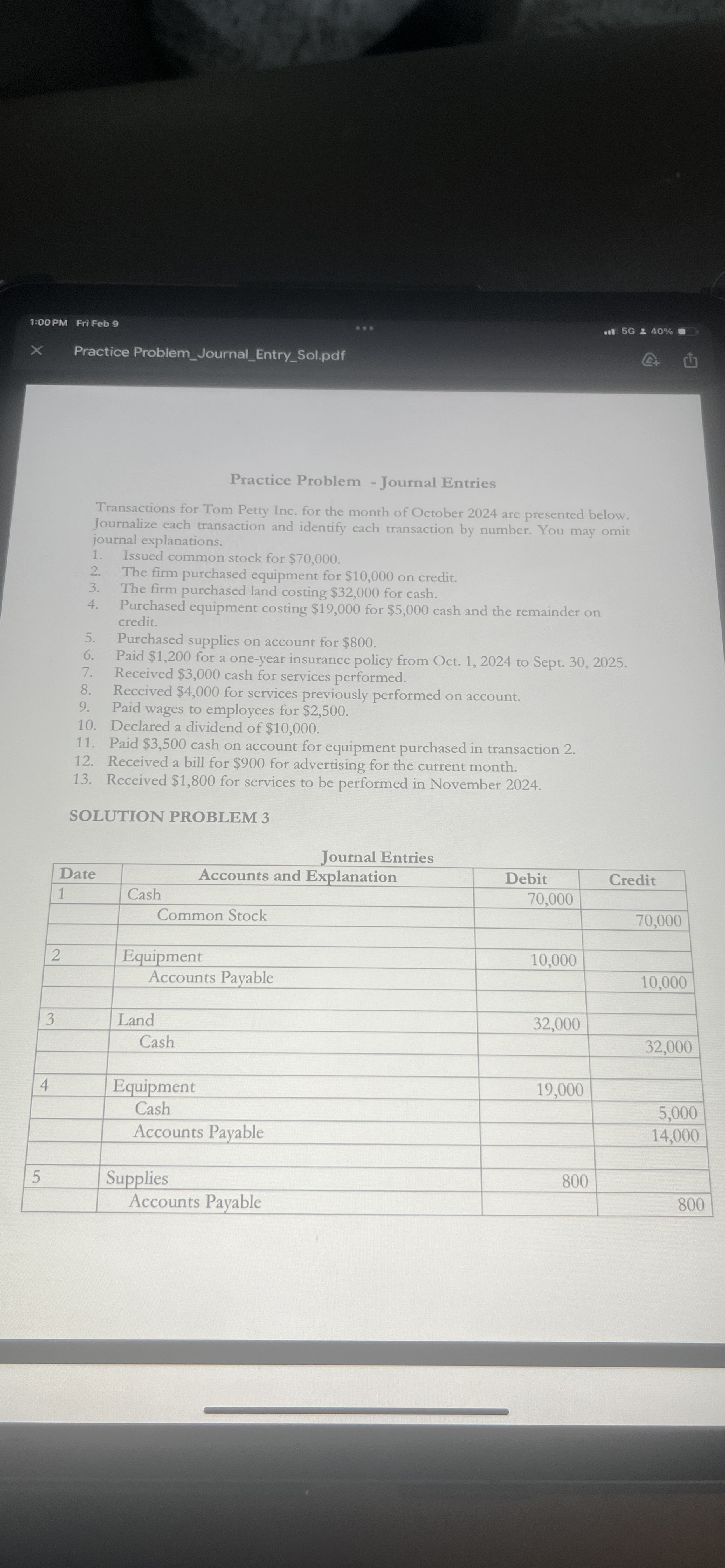 Solved ×, ﻿Practice Problem_Journal_Entry_Sol.pdfPractice | Chegg.com
