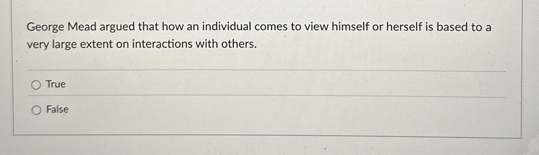 Solved George Mead argued that how an individual comes to | Chegg.com