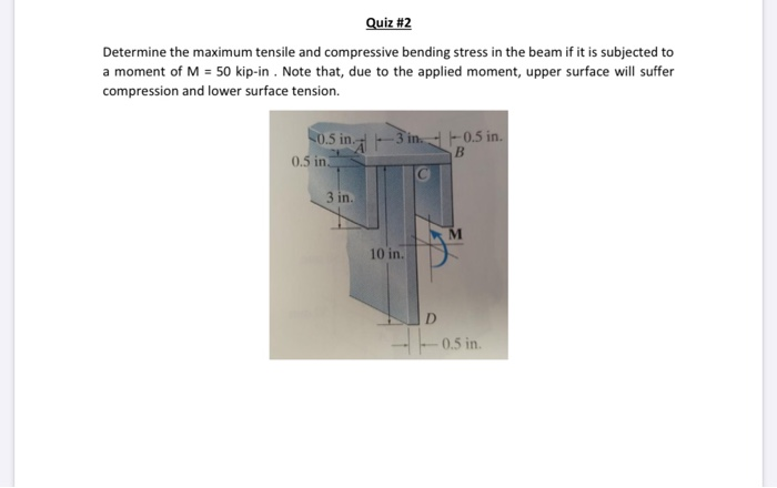 Solved Quiz #2 Determine the maximum tensile and compressive | Chegg.com