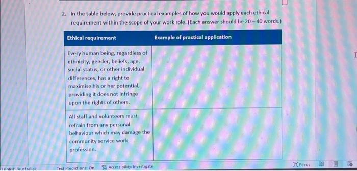 2. In the table below, provide practical examples of | Chegg.com