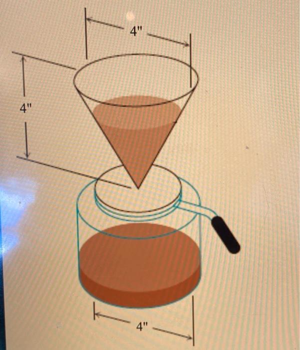 Solved Coffee is draining from a conical filter into a