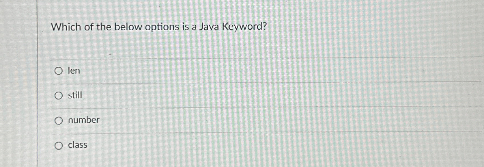 Solved Which of the below options is a Java | Chegg.com