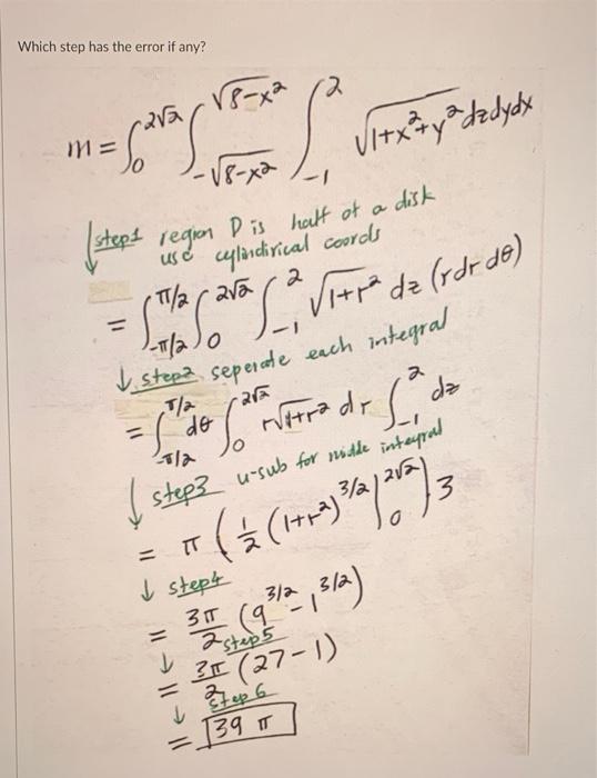 Solved Which step has the error if any? 2ra V8-x2 11 | Chegg.com