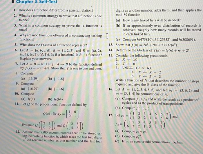 Solved 1. How does a function differ from a general | Chegg.com