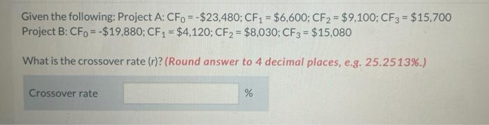 Solved Given the following: Project | Chegg.com