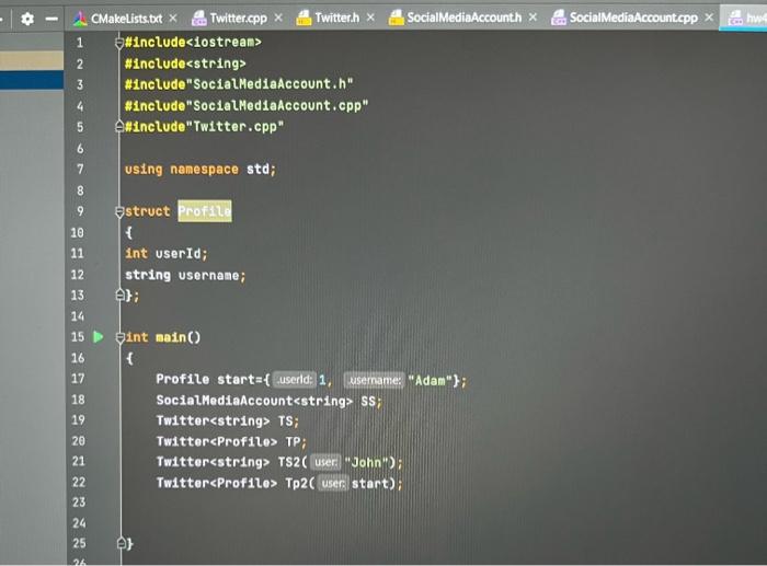 Solved 3. Derive a class called Twitter from | Chegg.com