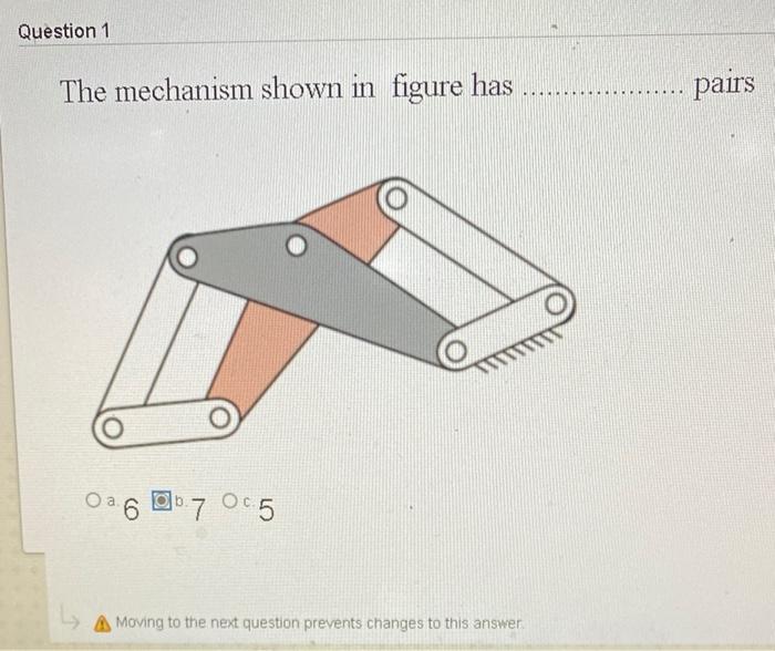 Solved Question 1 The mechanism shown in figure has pairs | Chegg.com