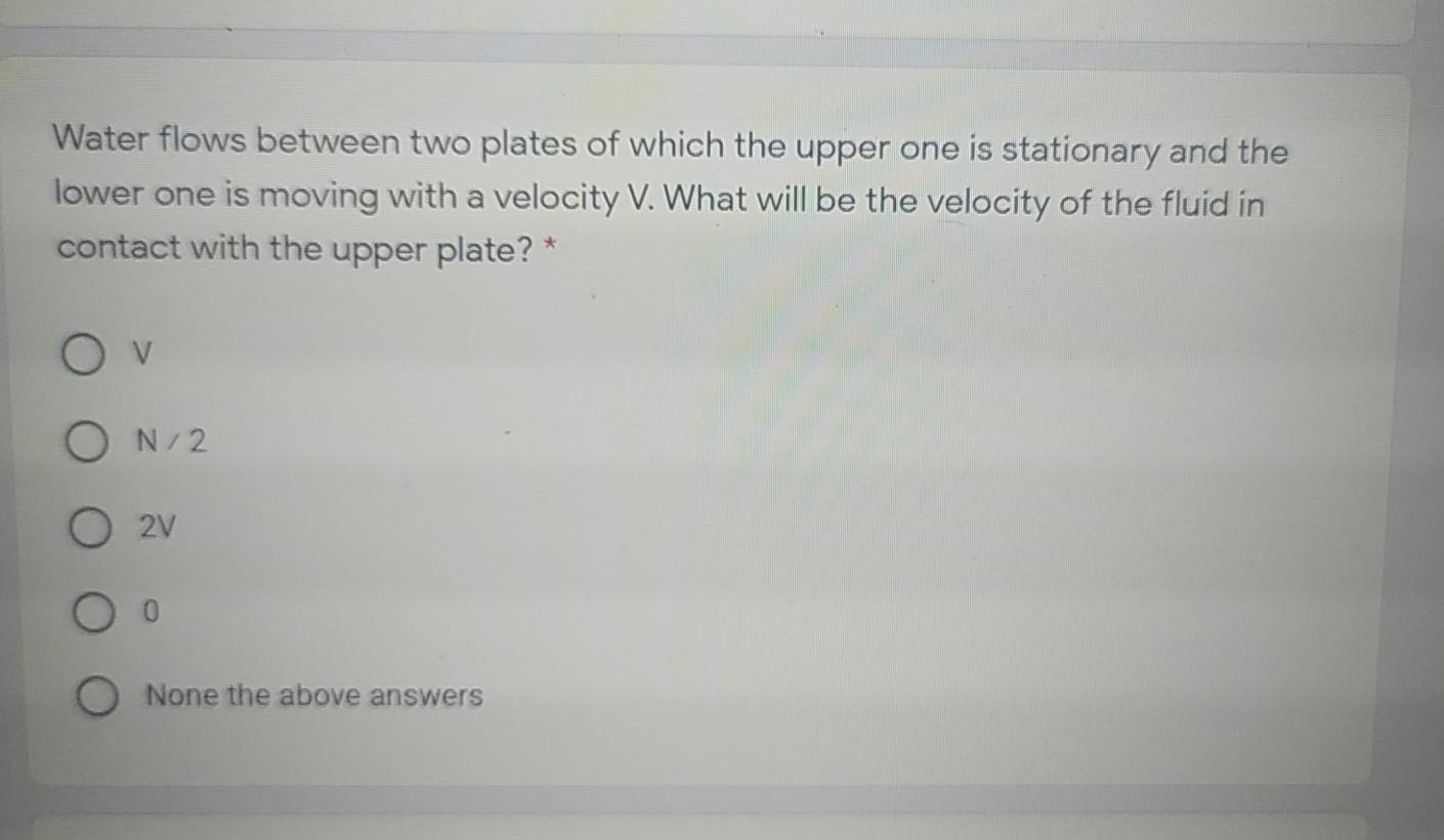 Solved Water flows between two plates of which the upper one | Chegg.com