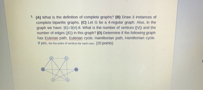 Complete Graph Def Solved 3. (A) What is the definition of complete graphs? (B) | Chegg.com