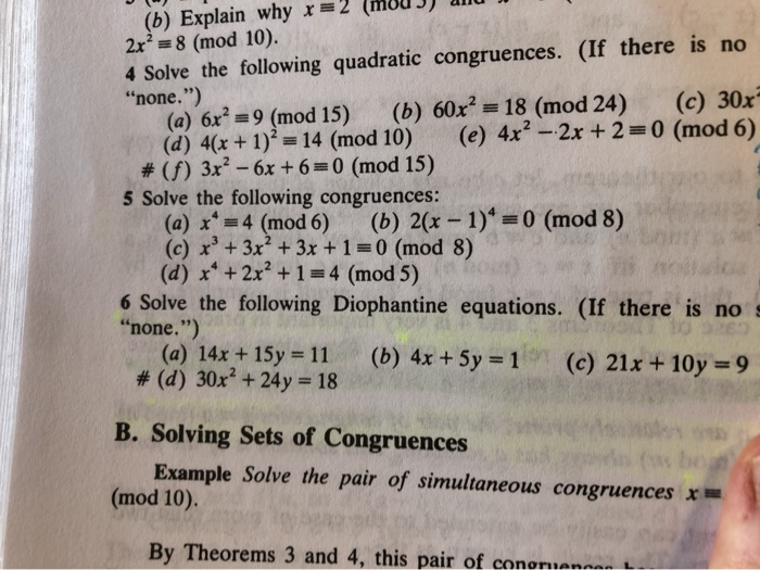 Solved 6 Explain Why X 2 Mou Jj Nuj 2x 8 Mod 10 Chegg Com